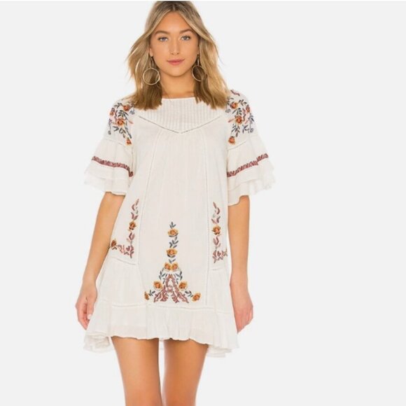 Free People Dresses & Skirts - Free People Pavlo Cotton Embroidered Mini Dress